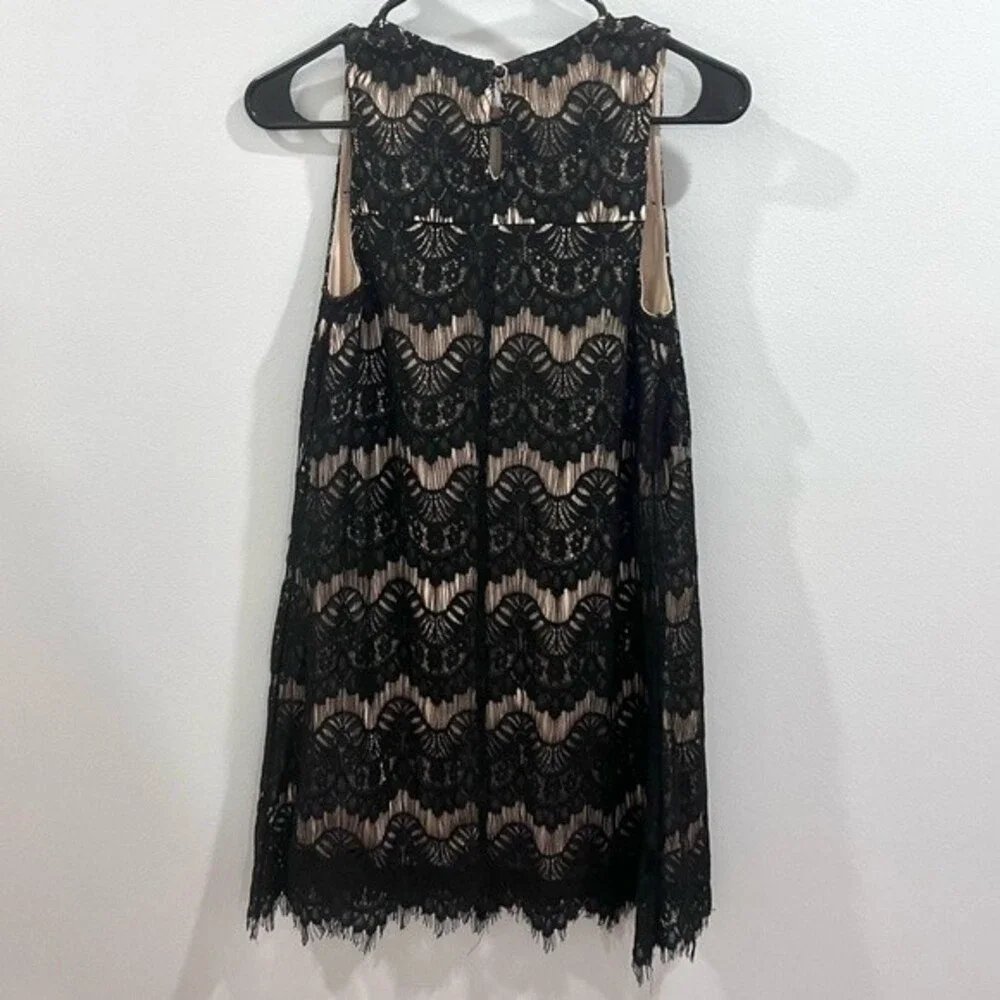 Black and nude lace shift dress size small